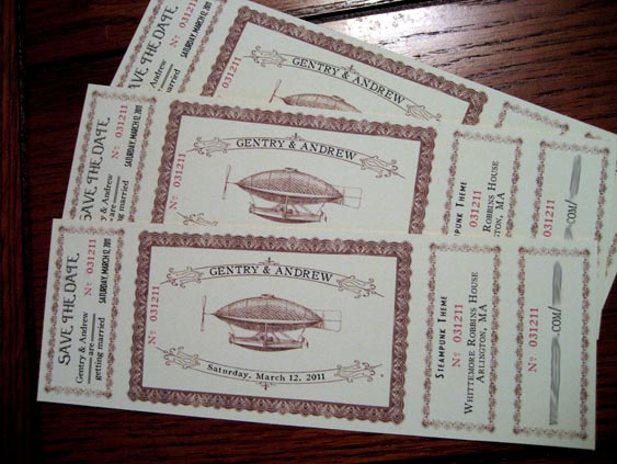 steampunk wedding invitations
